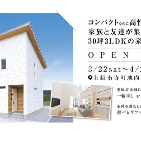 コンパクトなのに高性能贅沢空間だから家族と友達が集まれる30坪3LDKの家【完成見学会】　3/22～4/20